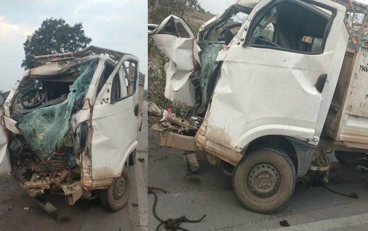 Accident : बस और पिकअप में भिंड़त, चालक की मौत, साथी गंभीर..