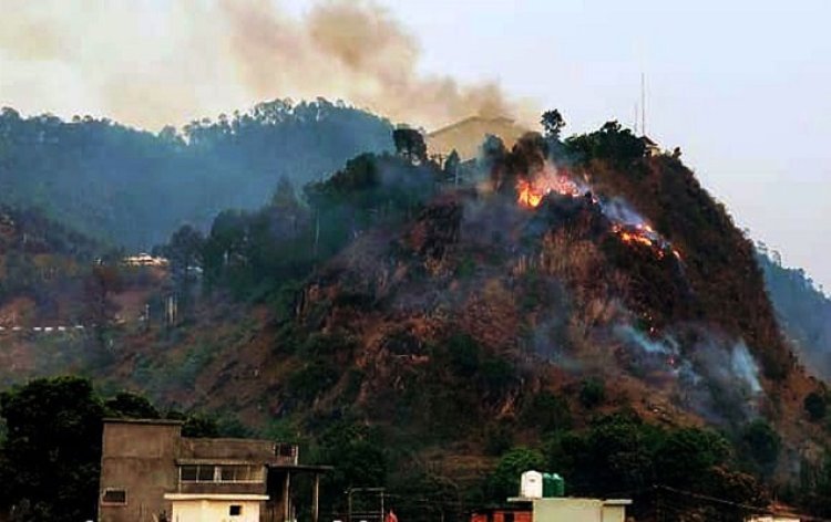 Fire : नैनीताल के पहाड़ियों में लगी भीषण आग, शहर में धुआं ही धुआं, बेकाबू आग पर दो हेलीकॉप्टर से पानी की बौछार..