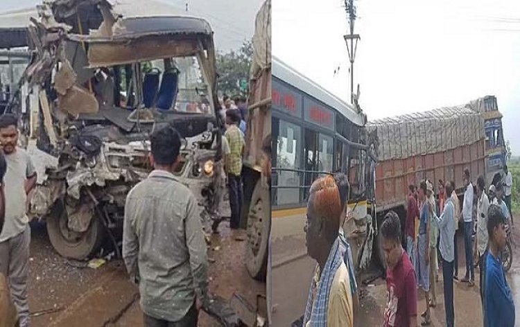 Accident: बस और ट्रक में आमने-सामने की भिड़ंत, 20 यात्री घायल..