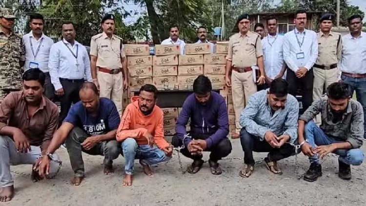 Action : पुलिस की बड़ी कार्रवाई, 6 आरोपी गिरफ्तार, 52 पेटी शराब जब्त