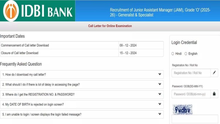 IDBI Bank Admit Card 2024: एडमिट कार्ड जारी, दिसंबर में होंगी परीक्षा, इन आसान स्टेप्स से करें डाउनलोड..